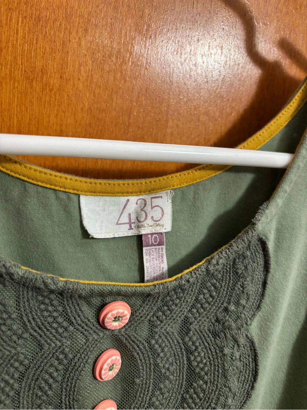 Matilda Jane Peaceful Plains Green Lace Tank Dress Pockets Girls Size 10 Youth - Picture 4 of 5